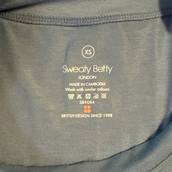 Sweaty Betty Breathe Easy Boxy Gym Tee XS Athletic Tank Sleeveless Top Blue - Picture 4 of 4